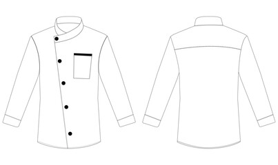 White chef jacket vector illustration. Cook uniform, shirt on white Versatex Chef Jacket 
