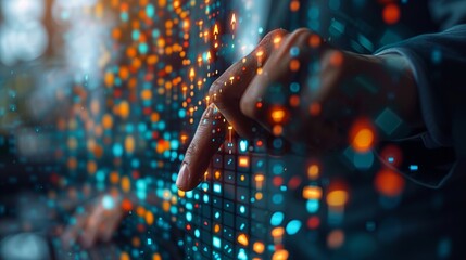 Poster - A Fingertip Interacting With a Digital Interface of Data and Light