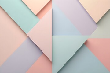 Wall Mural - Geometric shapes in pastel colors forming an abstract and colorful pattern, ideal for decoration and illustration projects