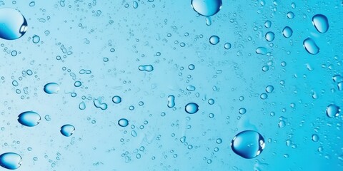 Wall Mural - Water Droplets on Blue Surface
