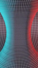 Poster - Abstract visualization of a wormhole. Design. Scientific computer generated background, 3d spinning shape, seamless loop.