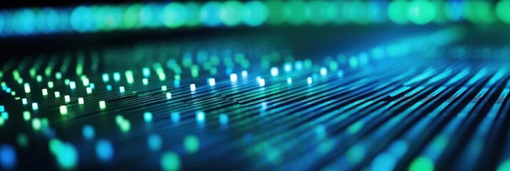 Poster - abstract digital circuitry with glowing lights