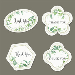 Sticker - greenery leaves label collection
