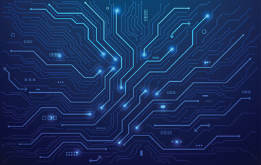 Poster - Circuit board. Technology background. Central Computer Processors CPU concept. Motherboard digital chip..