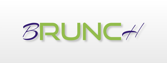 Poster - Parola BRUNCH  con sfondo colorato gradiente