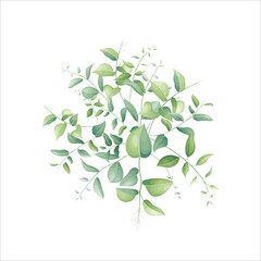 Sticker - elegant greenery leaves frame bouquet