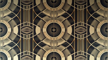 Wall Mural - art deco seamless, geometric design with a subtle gradient in the background