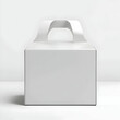 © kabir - 3D Render of White Food Gable Box with Handle - Blank Packaging for Takeaway, Gift, and Storage Solutions - Generative ai