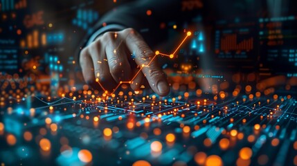 Poster - hand interacting with digital data and graphs