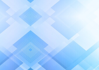 Aufkleber - Blue gradient abstract background with shapes elements. Geometric square shape.
