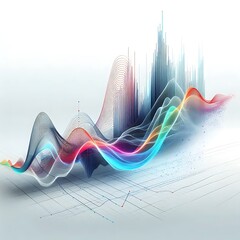 Wall Mural - dynamic line graph depicting rise and fall