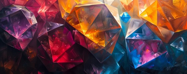 Wall Mural - Colorful overlapping diamonds