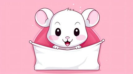 Poster - A simple cartoon mouse peeking out of a pocket