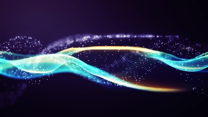 Poster - abstract connected dots and lines on blue background. communication and technology network concept w