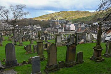 Sticker - View at the cemetery of Edinburgh in Scotland