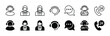 © Vilogsign - Customer service and support icon set. Containing assistance, operator, help desk, technical, call center, contact, 24 hour chat answer, guidance, info, message, question, faq. Vector illustration
