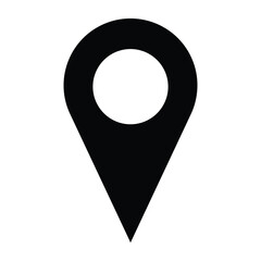 Poster - Location icon.  pin point icon. Black location pointer symbol isolated on white background.  Map pointer vector. Black map pointer icon for your web site design.