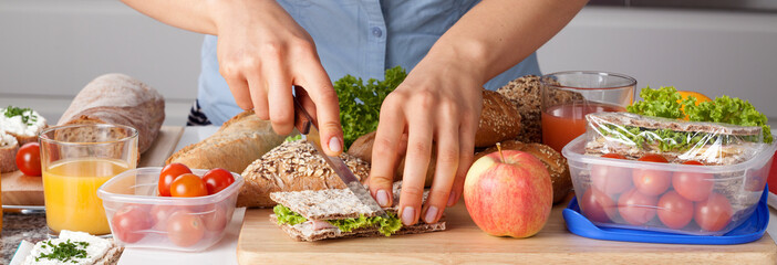 Healthy lunch preparing