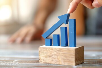 Poster - Blue Arrow Chart Pointing Upwards