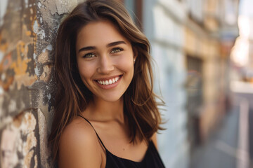 Portrait of beautiful smiling woman