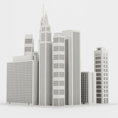 Wall Mural - Realistic 3D Render of Paper City Model