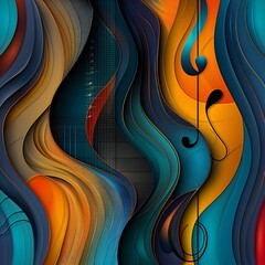 Wall Mural - modern abstract multicolor music background