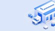 © JK_kyoto - A promotional banner for a cuttingedge shipping company showcasing realtime tracking software and AIpowered logistics management, high tech, with copy space along the bottom
