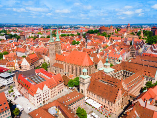 Wall Mural - Nuremberg old town aerial panoramic view