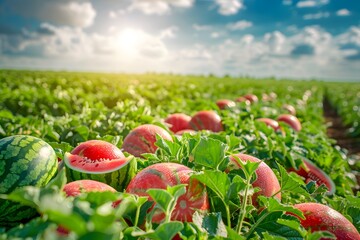 Wall Mural - Watermelon Field Under the Sun