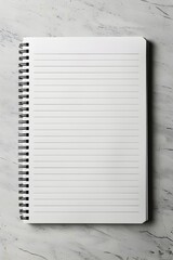 Canvas Print - Minimalist Notebook with Crisp Ruled Lines and Precise Technical Details on Isolated Background