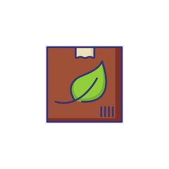 Wall Mural - Bio pack line icon. Box, package, leaf. Ecology concept. Can be used for topics like eco, environment protection, bio energy