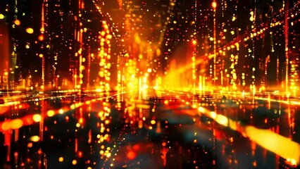 Poster - Digital background featuring an abstract, digital space with glowing lights and futuristic elements