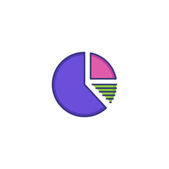 Poster - Diagram line icon. Pie chart, graph, segments. Marketing concept. Can be used for topics like analysis, analytical data, statistics, research
