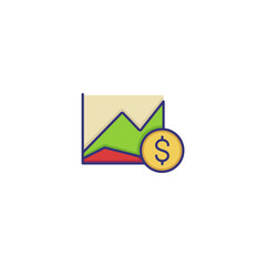 Poster - Dollar growth line icon. Coin, dollar symbol, line chart. Finance concept. Can be used for topics like financial analytics, marketing, analysis