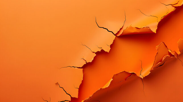 Broken Orange-colored paper with the inscription BLACK FRIDAY. Background for massive sales in November, with copy space for your text design