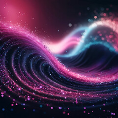 A modern illustration of abstract digital wave with glowing connections