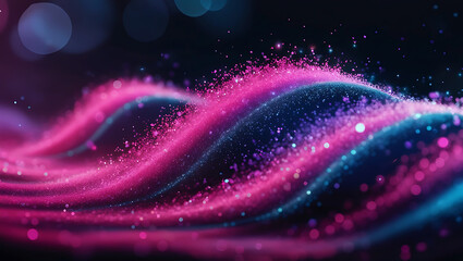 A modern illustration of abstract digital wave with glowing connections