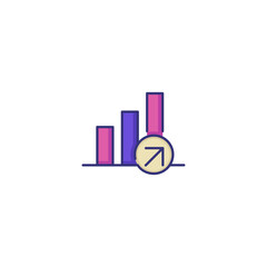 Poster - Growth line icon. Bar diagram, graph, chart. Analysis concept. Can be used for topics like business, marketing, research, statistics