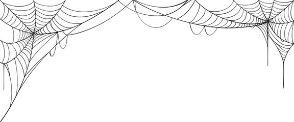 Wall Mural - illustration of an cob web background, Spider web line art vector