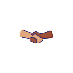 Wall Mural - Handshake line icon. Shaking hands, partners, businessmen. Dealing concept. Can be used for topics like business, partnership, meeting, signing contract
