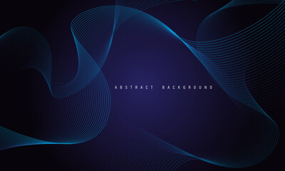 Poster - Abstract blue line wave curve design modern luxury technology futuristic background vector