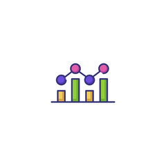 Poster - Line chart line icon. Bar diagram, graph, analytics. Analysis concept. Can be used for topics like business, marketing, research, statistics