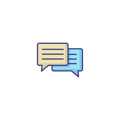 Poster - Messages line icon. Speech bubbles, chat, dialogue, messenger, text. Communication concept. Can be used for topics like social networking, app design