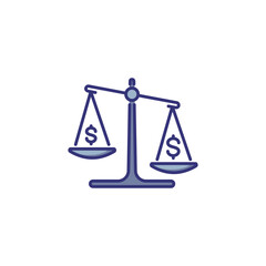 Poster - Money scale line icon. Dollar, balance, budget. Finance concept. Can be used for topics like accounting, economy, business