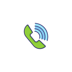 Poster - Phone call line icon. Telephone, talk, speaking. Communication concept. Can be used for topics like call center, customer support, hotline