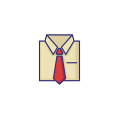 Poster - Shirt and tie line icon. Suit, dress code, white collar. Formal wear concept. Can be used for topics like fashion, business, official clothing