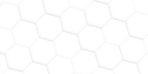 Fototapete - 3d hexagonal structure futuristic white background and embossed hexagon abstract with hexagon background. honeycomb hexagonal background. Hexagon shape, white, shiny black. hexagon pattern shape.