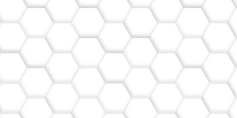 Fototapete - 3d hexagonal structure futuristic white background and embossed hexagon abstract with hexagon background. honeycomb hexagonal background. Hexagon shape, white, shiny black. hexagon pattern shape.