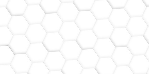 Fototapete - 3d hexagonal structure futuristic white background and embossed hexagon abstract with hexagon background. honeycomb hexagonal background. Hexagon shape, white, shiny black. hexagon pattern shape.