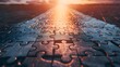 © pkproject - Puzzle Pieces Road Leading to Conceptual Journey of Success